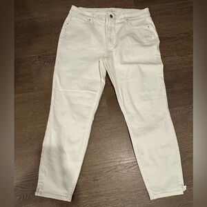 White House Black Market white jeans High Rise Skinny Crop size 14R NWT